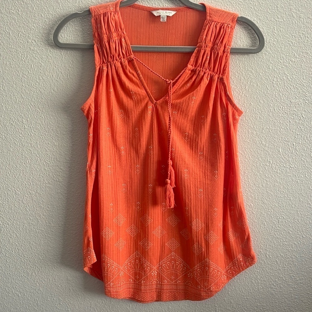 Lucky Brand Drop Needle Tassel Tank Size Xs